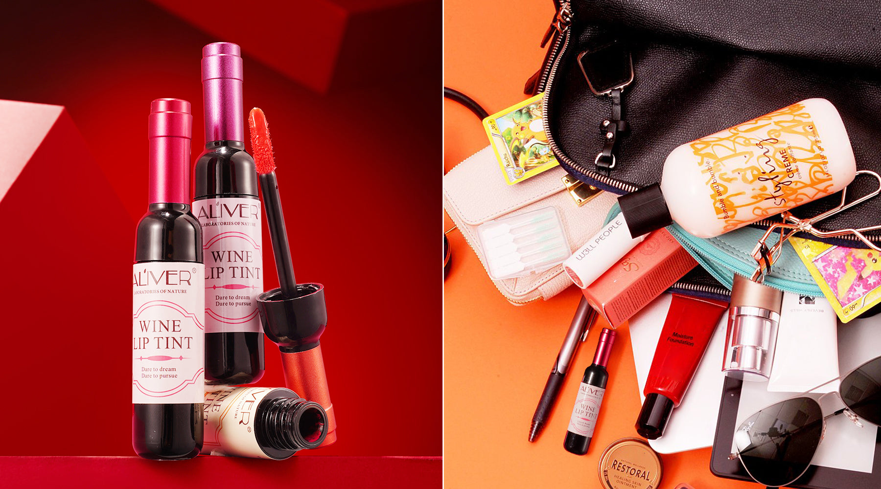 A Sneak Peek Inside Celebrity Makeup Bags| ALIVER Wine Lip Tint