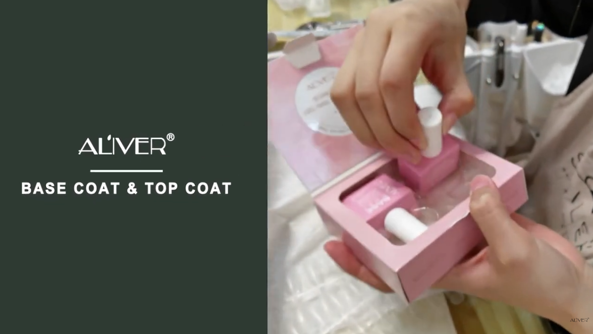 ALIVER Base Coat Top Coat UV/LED Nail Gel Kit | Manicure At Home