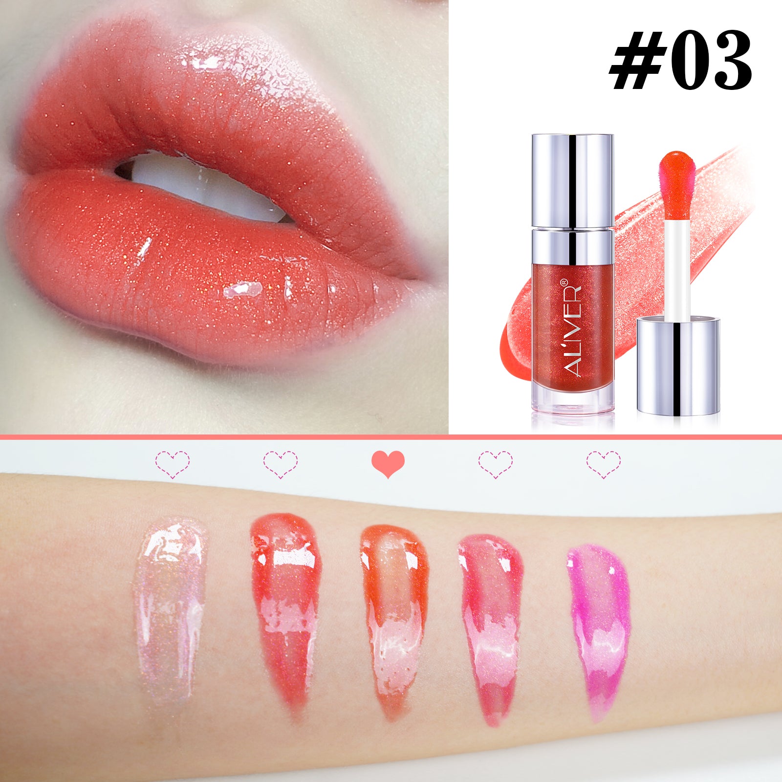 Aliver Luscious Lips Radiant Lip Oil - #3 Aliver Luscious Lips Radiant Lip Oil - #3