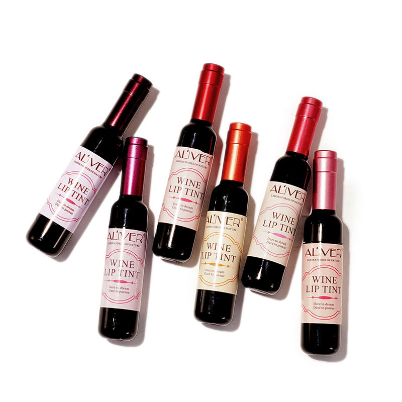 Aliver Wine Lip Tint Wine Lip gloss Waterproof Bottle Style 6 Color/Set