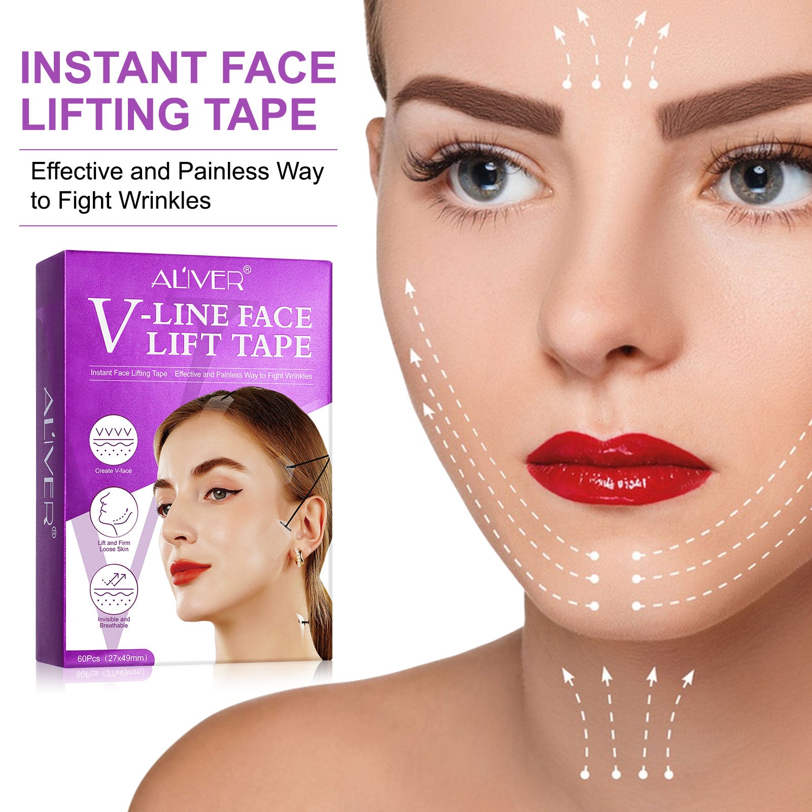 Aliver Instant Face Lifting Tape, Effective and Painless Way to Fight –  Aliver Beauty