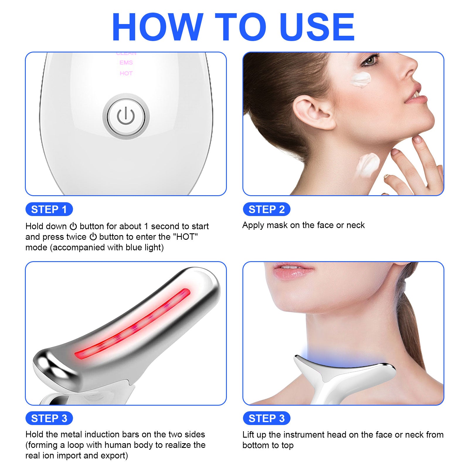 Anti Wrinkles Neck Face Massager, Beauty Massager for Face and Neck ALIVER Anti Wrinkles Neck Face Massager, Beauty Massager for Face and Neck ALIVER