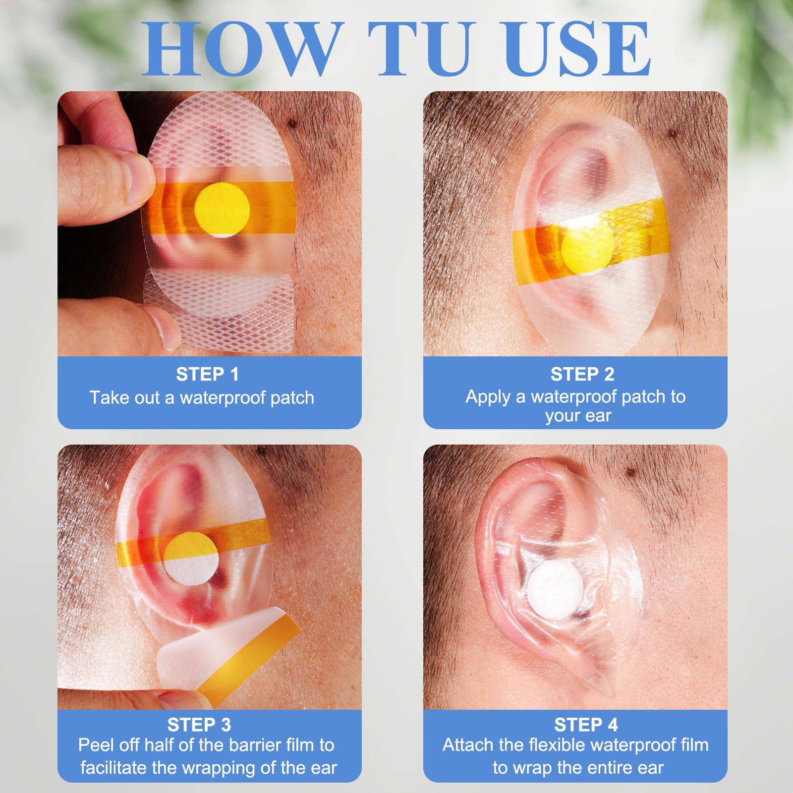 Ear Pact Aliver Ear Covers for Shower 40 pcs, Waterproof Silicone Ear Patch – ALIVER